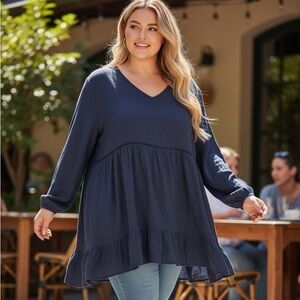 Avenue Blouse | Size 30/32 | Flowy Plus Size Top